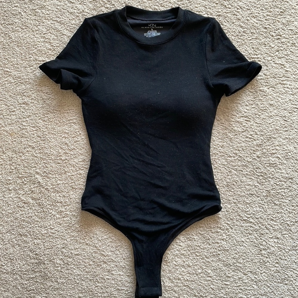 Klassy Network Brami Built in bra bodysuit short sleeve top